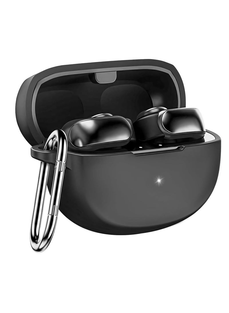 KASTWAVE Silicone Case for Bose Ultra Open Ear Earbuds Protective Case, Shockproof Silicone Case Protective Cover with Front LED Visible, Compatible with Bose Ultra Open Ear Earbuds, Black - Image 1