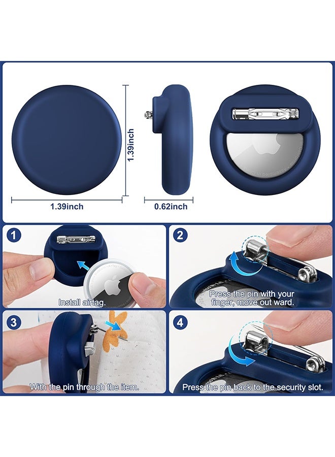 SUNDAREE Air Tags-4 Pack Apple Kids Hidden Case, Airtag Tracker for Kid, AirTag Hidden Kids Holder with Invisible Pin, Anti Lost, for Children, Elderly, Luggage, Clothing (Black White Pink Purple) - Image 5