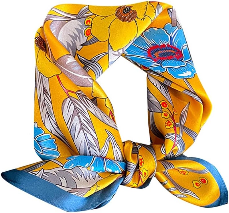 MEISEE Mulberry Silk Scarfs Women Small Square Scarf 21" x 21" Breathable Lightweight Neckerchief Headscarf - Image 1
