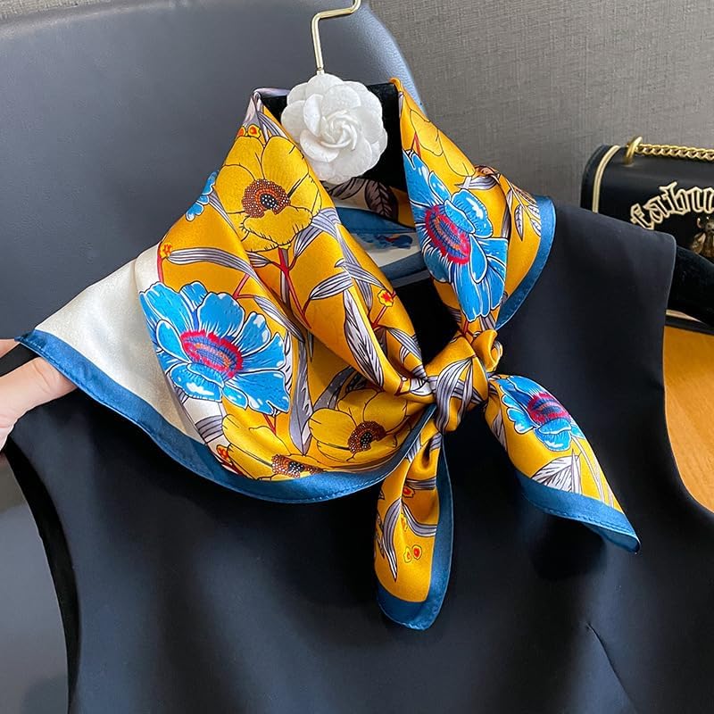 MEISEE Mulberry Silk Scarfs Women Small Square Scarf 21" x 21" Breathable Lightweight Neckerchief Headscarf - Image 2