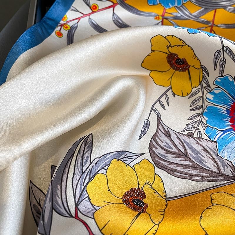MEISEE Mulberry Silk Scarfs Women Small Square Scarf 21" x 21" Breathable Lightweight Neckerchief Headscarf - Image 3