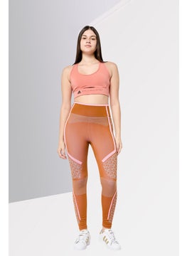 adidas By Stella McCartney Women Brand Logo Padded Sports Bra, Dark Orange  - Image 2