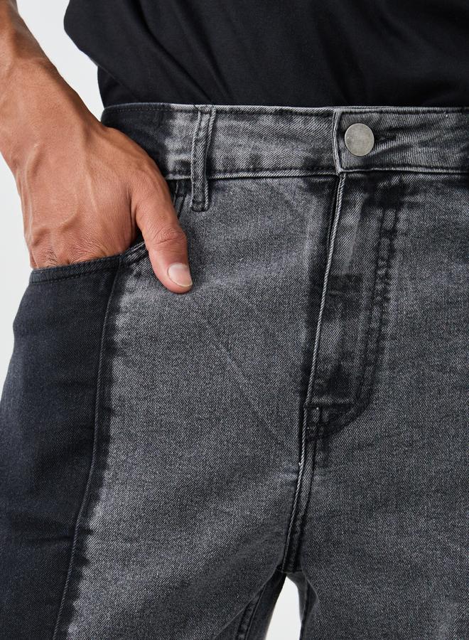 Styli Styli Color Block Mid Rise Relaxed Fit Jeans  - Image 3