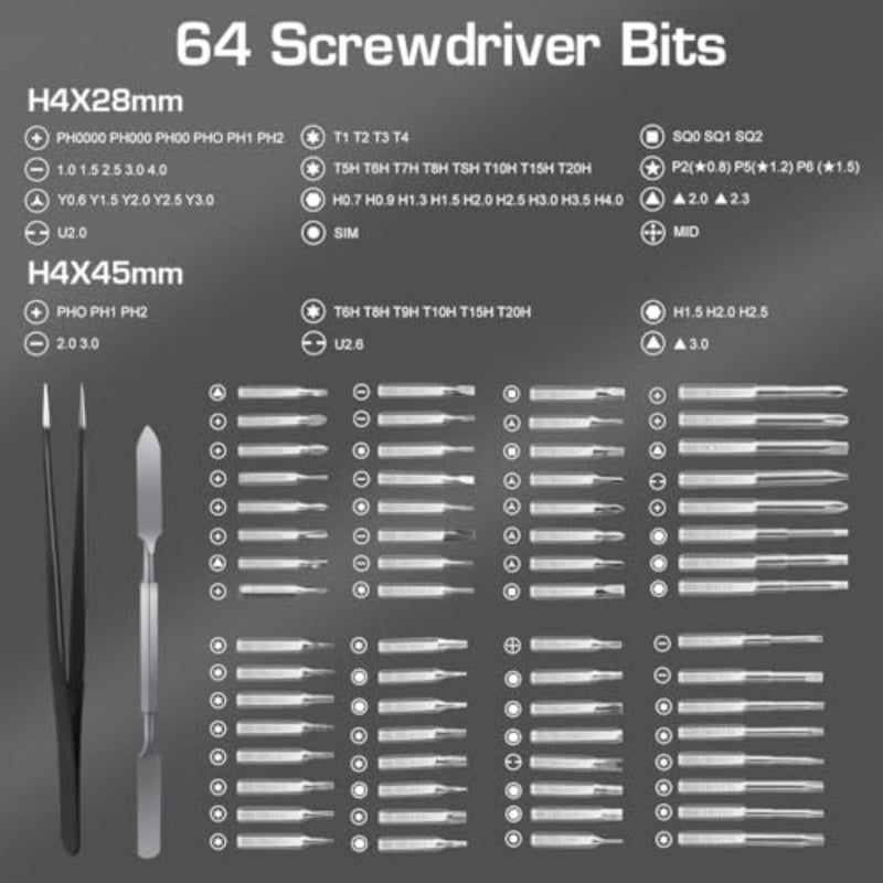 Precision Screwdriver Set, 68 in 1 Mini Screwdriver, with 5 Adjustable Torques and LED Light Mini Electric Screwdriver Set, USB Rechargeable Electric Screwdriver Kit for Watches, Phones, Laptop - Image 4