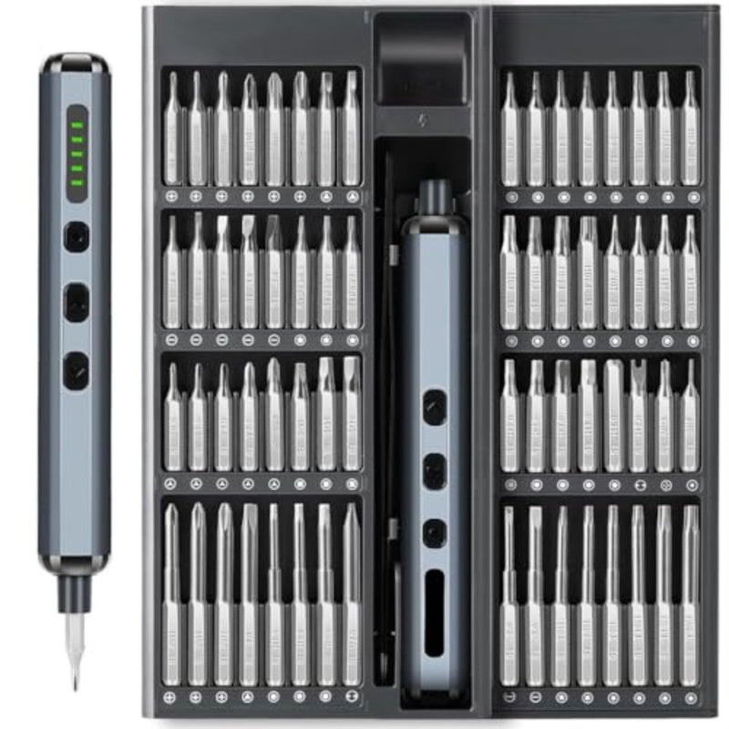 Precision Screwdriver Set, 68 in 1 Mini Screwdriver, with 5 Adjustable Torques and LED Light Mini Electric Screwdriver Set, USB Rechargeable Electric Screwdriver Kit for Watches, Phones, Laptop - Image 1