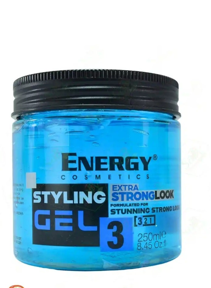 Energy Cosmetics No 3 Wet Look Styling Gel, 250 ml -