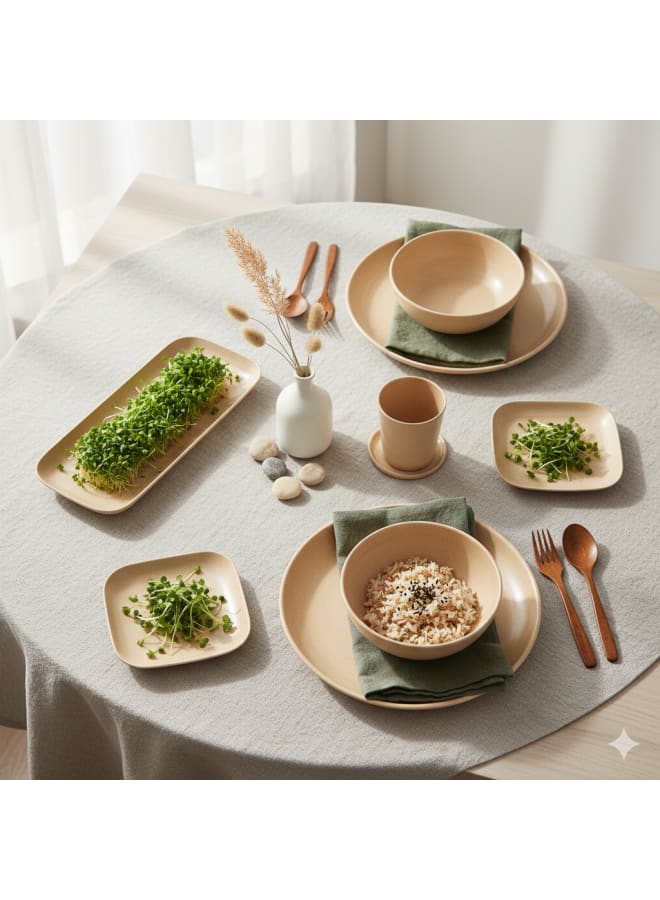 Zinnia 24-Piece Stainless Steel Cutlery Set - Cream - Image 3