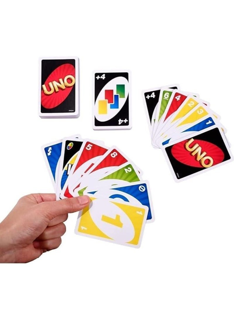 لعبة بطاقات Uno Family Fun + لعبة بطاقات UNO Flip Family، ألعاب بطاقة UNO العملاقة للأطفال والكبار وليلة العائلة، بطاقات كبيرة الحجم لعدد 2 إلى 10 لاعبين، لعبة بطاقات متعددة اللاعبين - Image 5