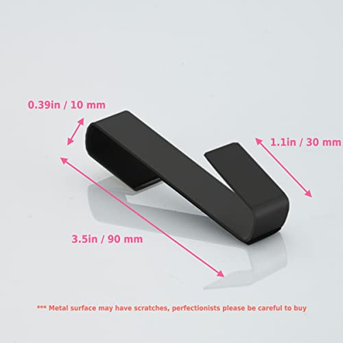 MOKIUER Towel Hook, Over Glass Door Hook for Bathroom, Suit for Frameless Glass Shower Door 0.39" (10 mm) Stainless Steel Matte Black, 3 Pack - Image 4