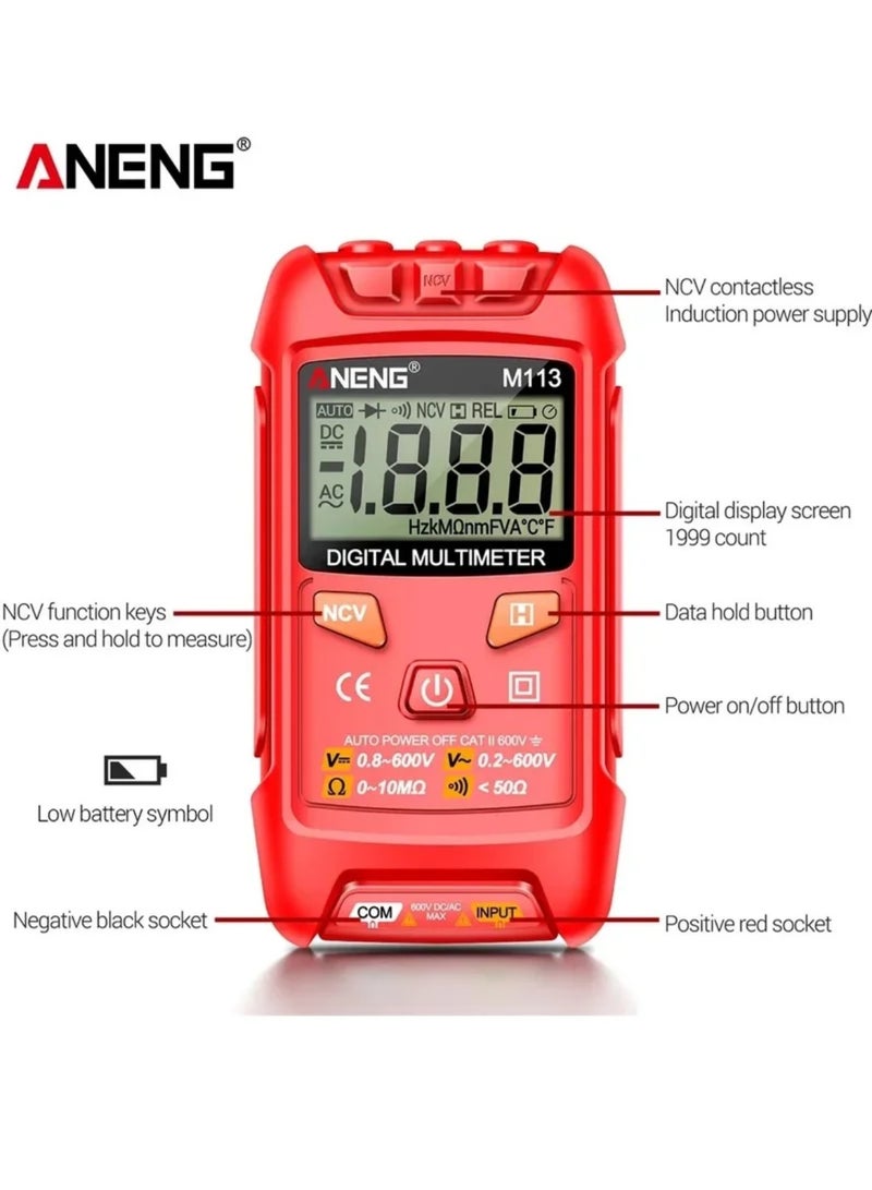 ANENG M113 Mini Digital Multimeter AC/DC Voltage Meter 1999 Counts Multimetro Ohm NCV Electricity Tools Measuring Instruments  - Image 5
