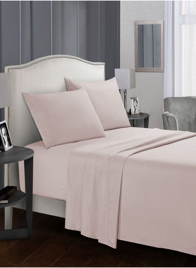 MIXDE 4-Piece Queen Size Luxurious Comforter Set Pink 