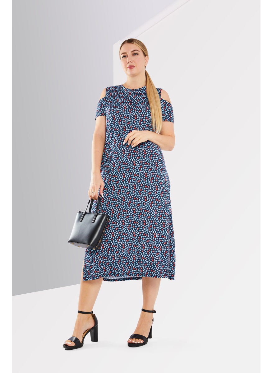 Women Allover Midi Casual Dress, Navy Combo - pzsku/Z18F2D724B83A380CB395Z/45/_/1737642014/575c007c-7ecd-4197-9032-337bd9f1bd26