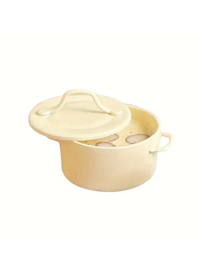 Yellow Miniature Mushroom Soup Pot Model With Lid Dollhouse Kitchen Accessory - Image 4