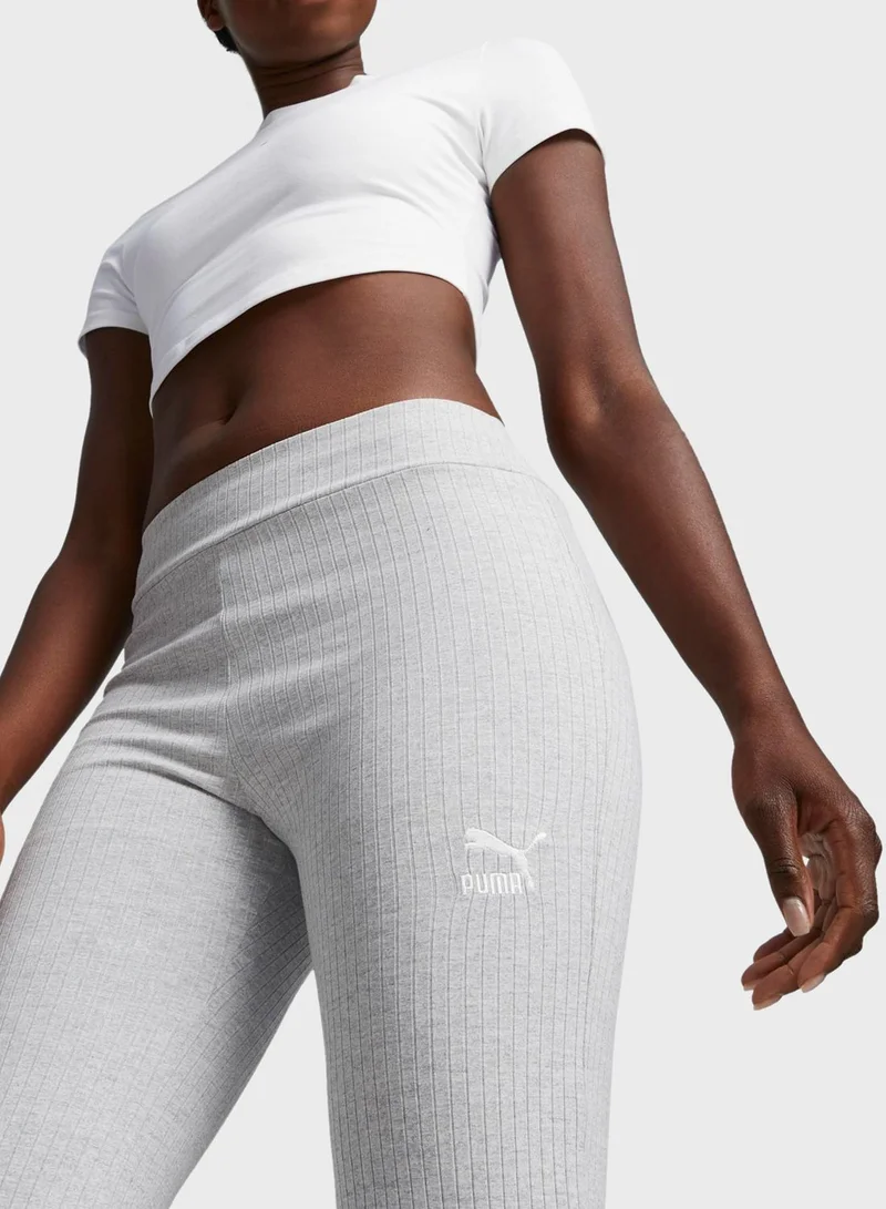 PUMA Classics Ribbed Flared Leggings