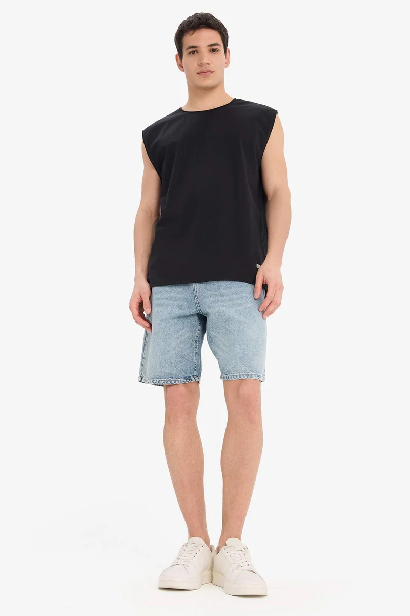 DeFacto Cotton Boxy Fit Crew Neck Basic Tank Top