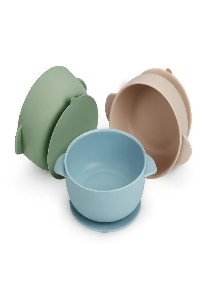 PandaEar PandaEar 3 Pack Baby Bowls with Suction| Stay Put Silicone Food Bowl for Babies Kids Toddlers Infants| Food Grade Soft Safe BPA-Free Silicone (Multi-Color) - Image 1