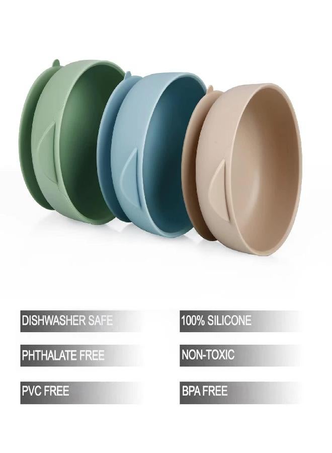 PandaEar PandaEar 3 Pack Baby Bowls with Suction| Stay Put Silicone Food Bowl for Babies Kids Toddlers Infants| Food Grade Soft Safe BPA-Free Silicone (Multi-Color) - Image 3