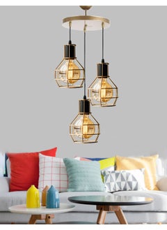 Etsylight Zara Golden Mix 3 Entrance, Living Room Chandelier  - Image 1