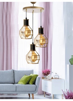 Etsylight Zara Golden Mix 3 Entrance, Living Room Chandelier  - Image 2