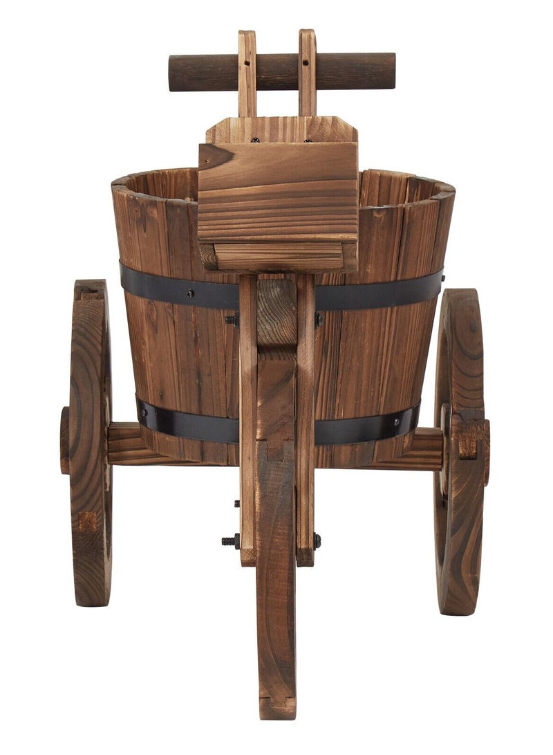 DubaiGallery Decorative Garden Flower Planter Wood Tricycle Pot Stand for Home Patio Outdoor - Image 4