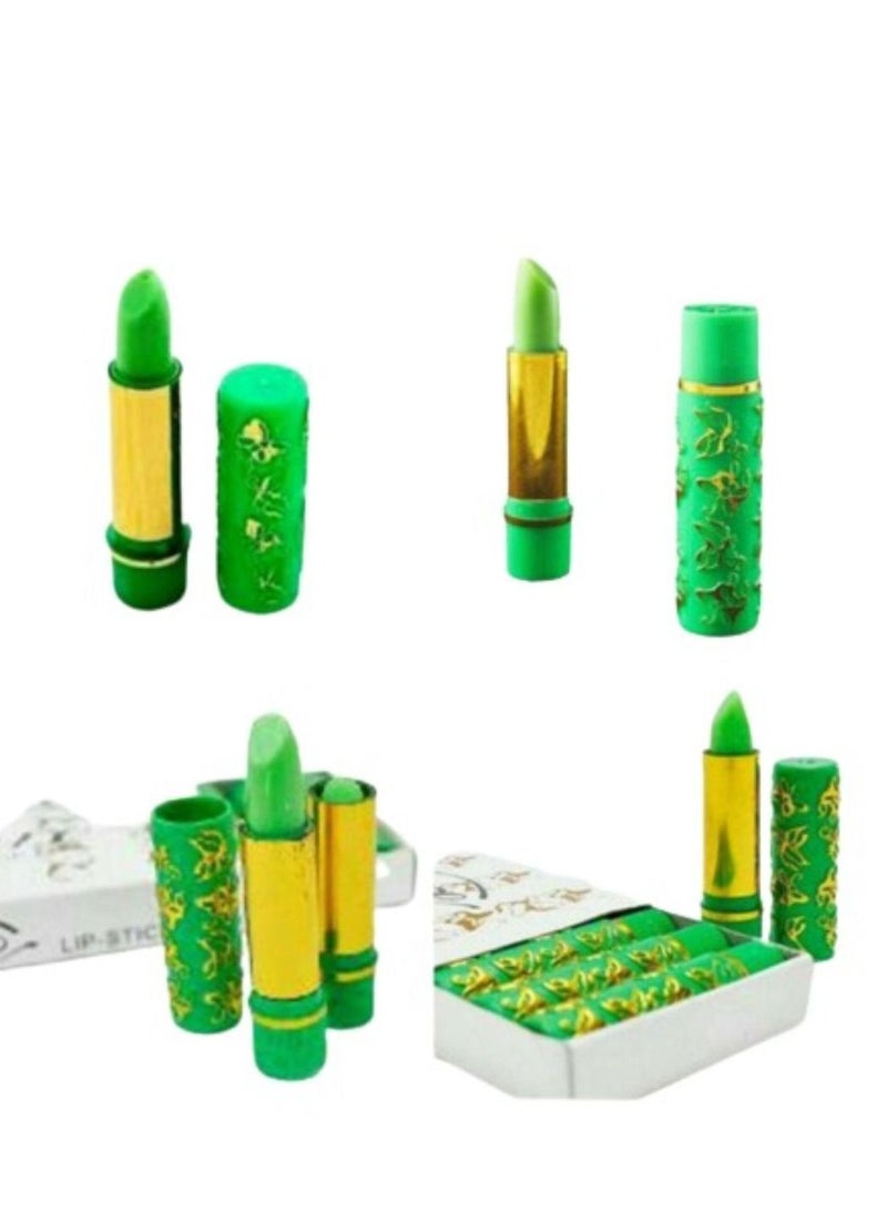 My old green magic lipstick from the past by definition stays on for 24 hours and moisturizes the lips very much and gives a pink color - Image 2