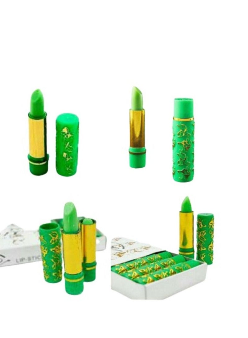 My old green magic lipstick from the past by definition stays on for 24 hours and moisturizes the lips very much and gives a pink color - Image 3