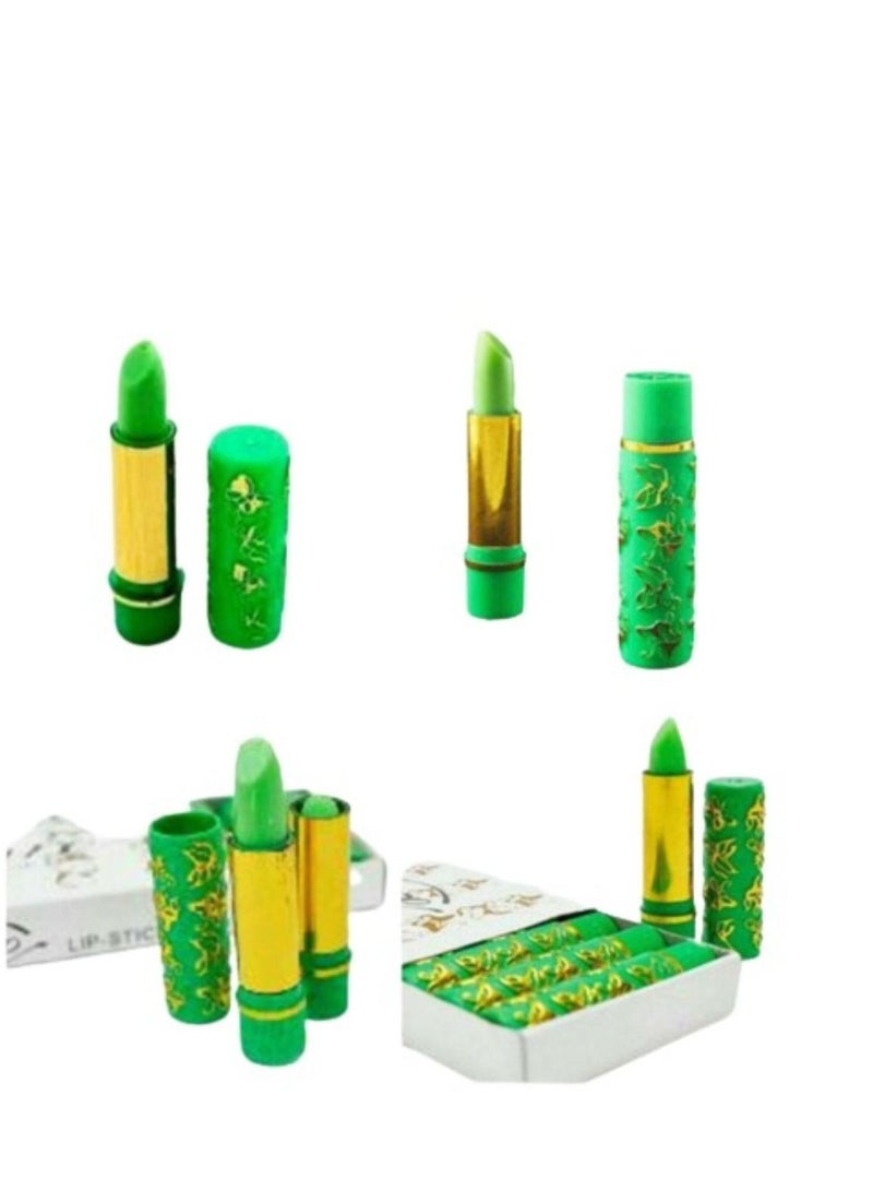 My old green magic lipstick from the past by definition stays on for 24 hours and moisturizes the lips very much and gives a pink color - Image 1