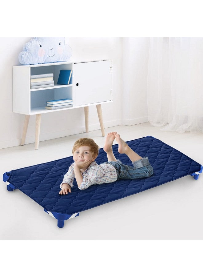 Biloban Cot Sheet for Standard Size Daycare/Pre-School Cot Kids Nap Mat Sheet 23" x 51", Children’s Naptime Cot Sheet Padded Cover, Breathable Nap Mat Cover for Boys and Girls, Navy - Image 1