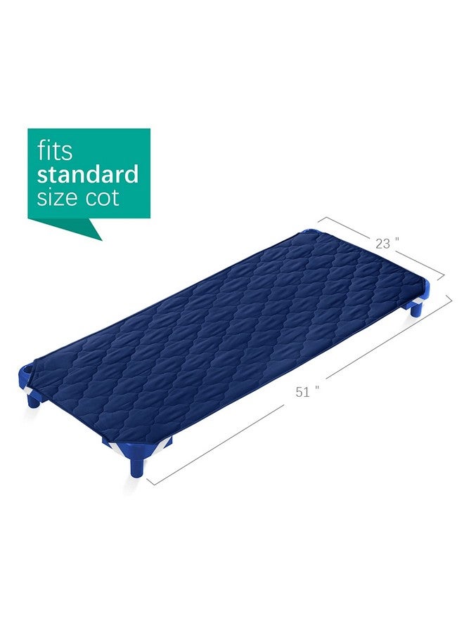 Biloban Cot Sheet for Standard Size Daycare/Pre-School Cot Kids Nap Mat Sheet 23" x 51", Children’s Naptime Cot Sheet Padded Cover, Breathable Nap Mat Cover for Boys and Girls, Navy - Image 2