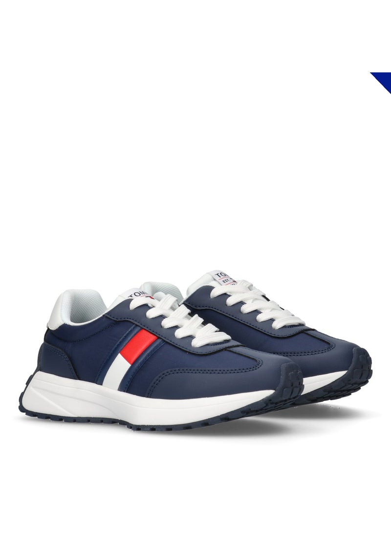TOMMY HILFIGER - Kids Lace Up Low Top Sneakers - Image 1