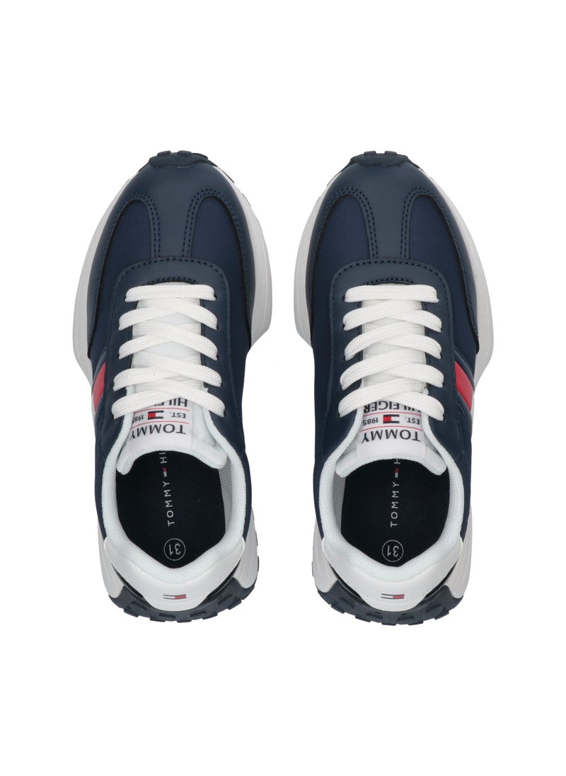 TOMMY HILFIGER - Kids Lace Up Low Top Sneakers - Image 1