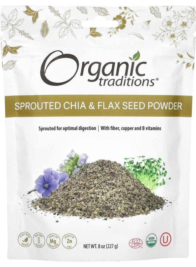 Organic Traditions Sprouted Chia & Flax Seed Powder 8 oz (227 g)