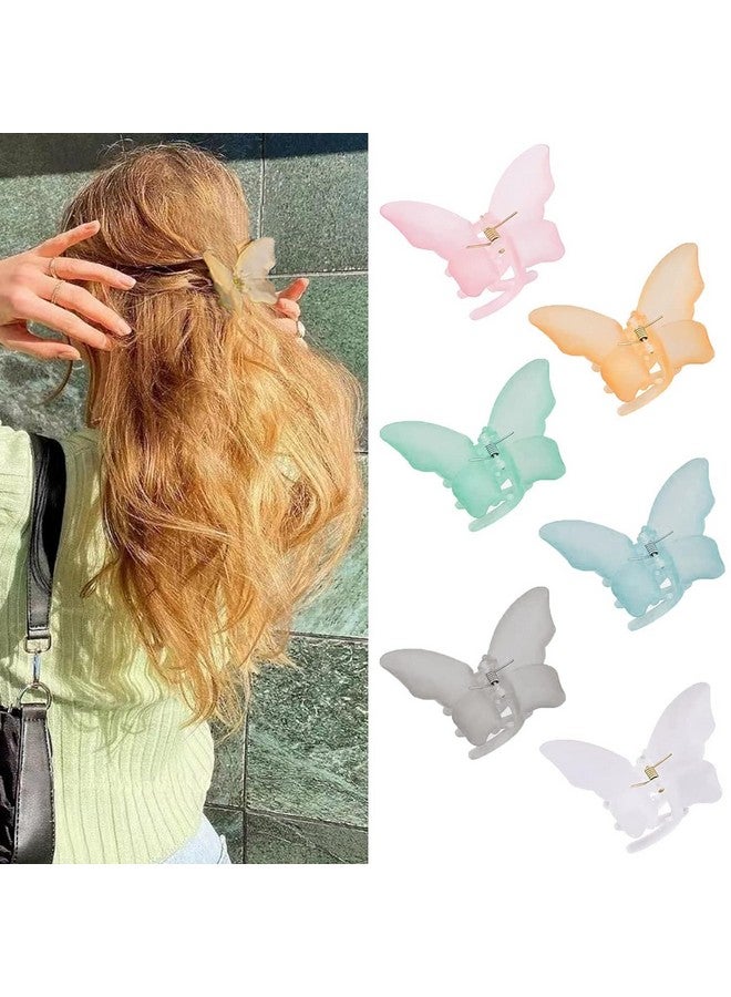 AUTOWRAP Butterfly Small Claw Clips for Thin Hair 4 Pack 1.6" Medium Matte Non-slip Short Hair Accessories for Women and Girls - Image 1