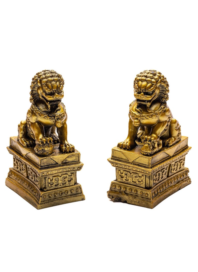 Plus Value Plus Value Feng Shui Fu Dogs Imperial Guardian Lions Foo Dogs Pair for Home Office Protection  - Image 1