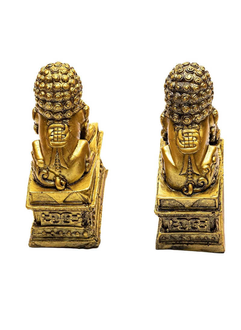 Plus Value Plus Value Feng Shui Fu Dogs Imperial Guardian Lions Foo Dogs Pair for Home Office Protection  - Image 4