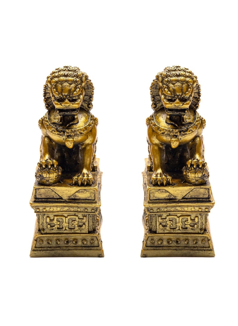 Plus Value Plus Value Feng Shui Fu Dogs Imperial Guardian Lions Foo Dogs Pair for Home Office Protection  - Image 5