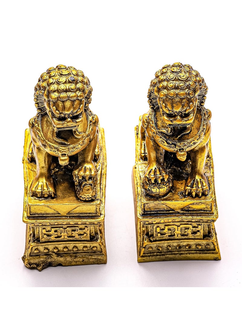 Plus Value Plus Value Feng Shui Fu Dogs Imperial Guardian Lions Foo Dogs Pair for Home Office Protection  - Image 3