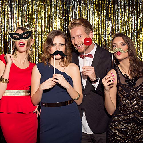 Perfect Occasion Fully Assembled 60th Birthday Photo Booth Props - Set of 30 - Black & Gold Selfie Signs - 60th Party Supplies & Decorations - Cute Bday Designs with Real Glitter - Did We Mention No DIY - Image 5