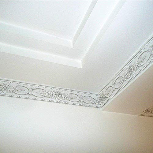 UPREDO 3D Decorative Floral Molding Waterproof Wallpaper Border Peel and Stick for Bathroom Kitchen Counter Top Backsplash Tiles Sticker,4 Inch by 16.4Ft (Cream White) - Image 3