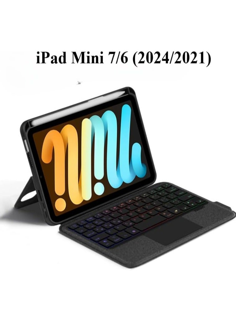 Integrated Touch Keyboard Case for iPad mini 7 A17 Pro, iPad mini 7th/6th Generation (2024/2021), and Magic Backlit Bluetooth Keyboard Case - Image 2