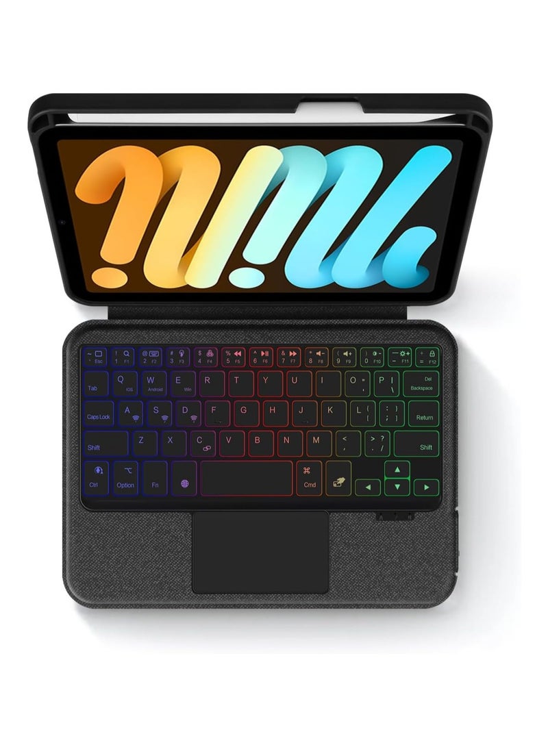 Integrated Touch Keyboard Case for iPad mini 7 A17 Pro, iPad mini 7th/6th Generation (2024/2021), and Magic Backlit Bluetooth Keyboard Case - Image 4