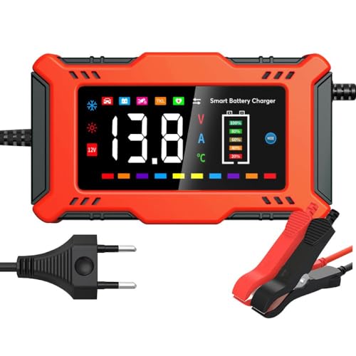 YONHAN Intelligent Battery Charger, 6A 12V Lithium Iron Phosphate, Lead Acid Maintainer and Automatic Battery Repair Function Portable with LED Display, for Car, Motorcycle, Truck, AGM - Image 1