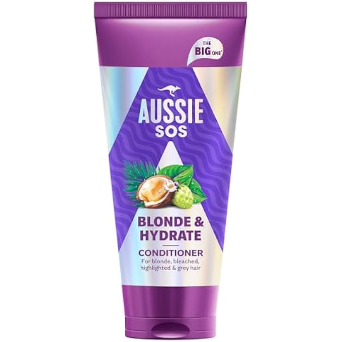 Aussie SOS BLONDE & HYDRATE CONDITIONER 350 ML FOR BLEACHED, HIGHLIGHTS AND GREY HAIR, DETANGLES AND SOFTENS WHILE MOISTURISING FOR DRY BLONDE AND SILVER HAIR - Image 2