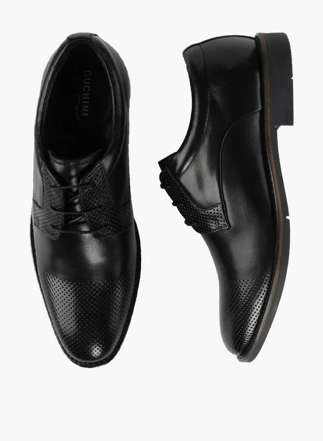 دوتشيني Men Leather Lace-Up Derby Shoes