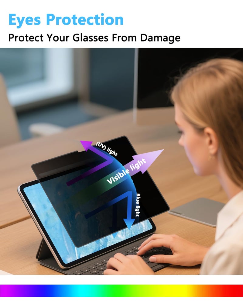 Phimoos Magnetic Privacy Screen Protector for iPad Pro 13 Inch M4 2024/M5 2025 (7th/8th Generation), Anti-Glare & Blue Light Filter, Removable Privacy Film for iPad Pro 13", Easy Magnetic Attachment - Image 4