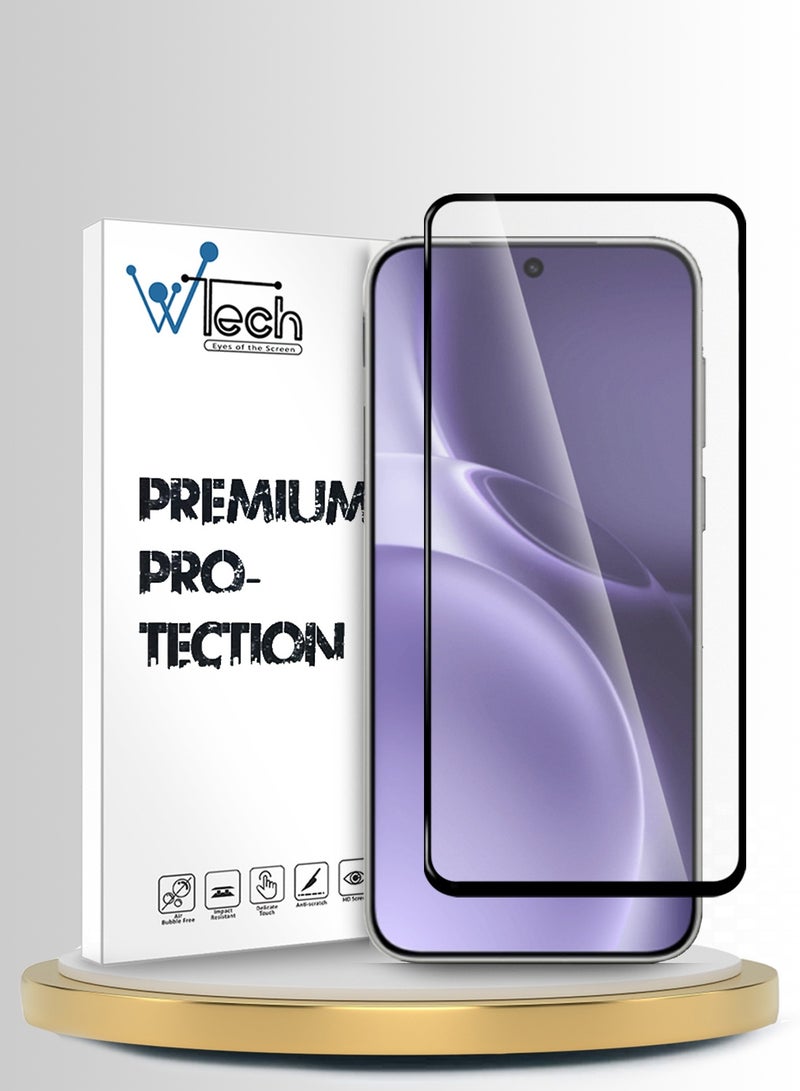 دبليو تيك فيفو X300 برو 5G 2025 سلسلة بريميوم E2E حامي شاشة زجاجي مقاوم للكسر بالكامل مع غراء كامل - شفاف/أسود - Image 1