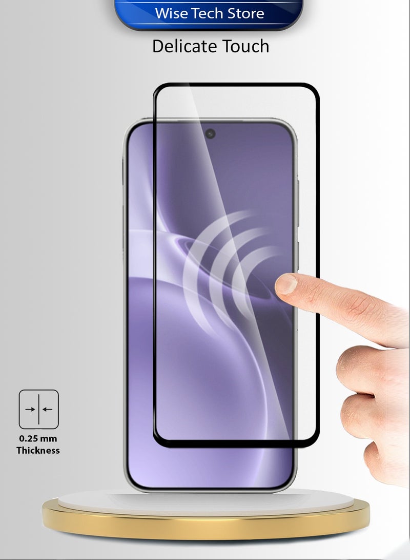 دبليو تيك فيفو X300 برو 5G 2025 سلسلة بريميوم E2E حامي شاشة زجاجي مقاوم للكسر بالكامل مع غراء كامل - شفاف/أسود - Image 4