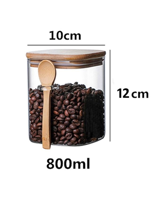 NKX Glass Storage Jar with Wooden Spoon  - Image 1