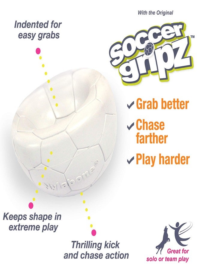 Nylabone Power Play Gripz Felt Soccer Ball Rubber Fetch Toy, Squeaky Ball for Dogs, Medium (1 Count) - Image 3