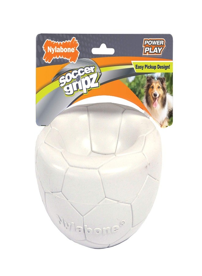 Nylabone Power Play Gripz Felt Soccer Ball Rubber Fetch Toy, Squeaky Ball for Dogs, Medium (1 Count) - Image 1